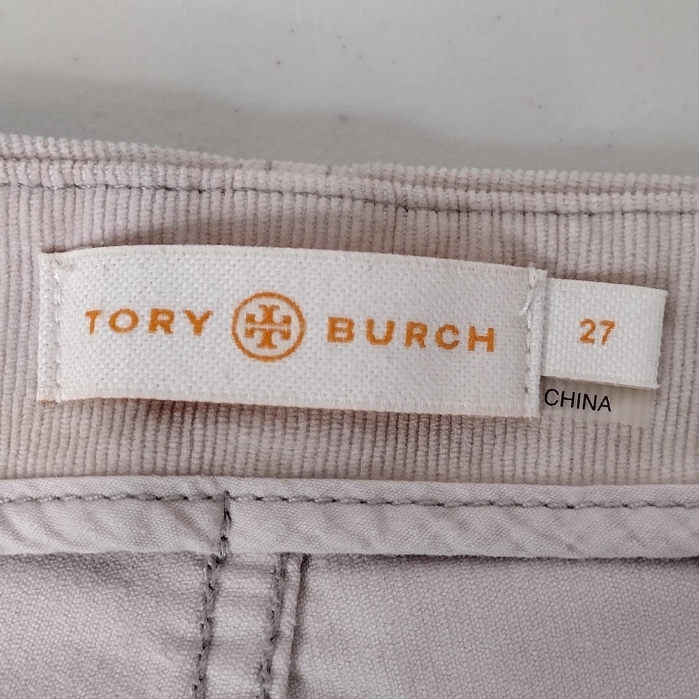 Tory Burch Side Zip Corduroy Office Casual Neutral Taupe Pants Sz 27 - Picture 12 of 16